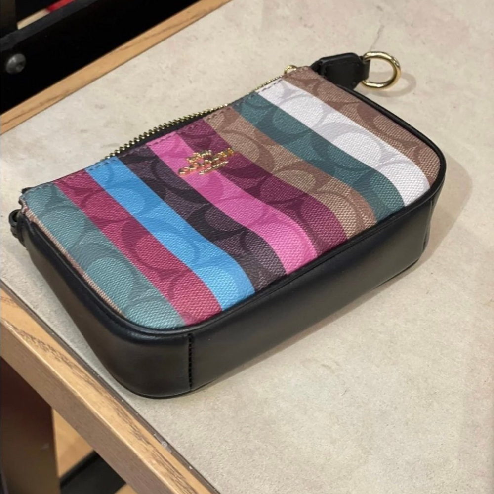 NWT Coach Nolita 15 In Signature Canvas With Stripe Print C6021 Multi - Picture 7 of 11